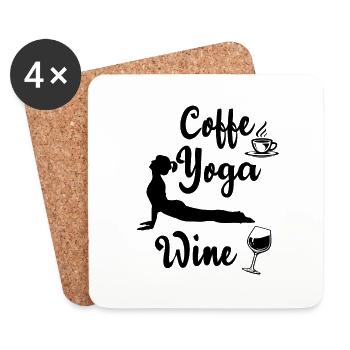 Yoga Méditation Spa Namaste - Dessous de verre (lot de 4) - blanc - Devant