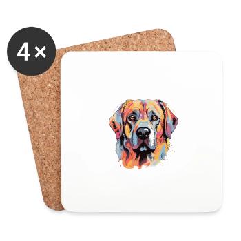 Kangal Hund Kopf Porträt Pop Art - Untersetzer (4er-Set) - Weiß - Vorne