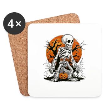 Spooky Skeleton - Rise of the Undead - Untersetzer (4er-Set) - Weiß - Vorne