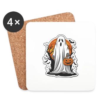 Classic Ghost - Halloween Trick-or-Treat - Untersetzer (4er-Set) - Weiß - Vorne