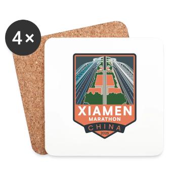 Xiamen Marathon - 2025 - China - Untersetzer (4er-Set) - Weiß - Vorne