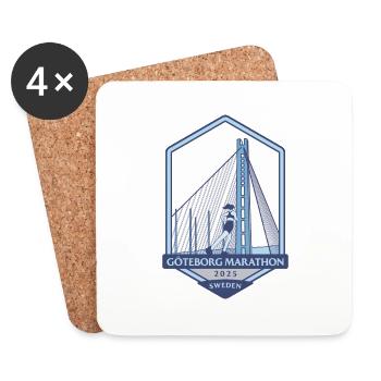 Gothenburg Marathon - 2025 - Sweden - Coasters (set of 4) - white - Front