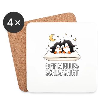 Chemise de nuit officielle Pingouins Penguin Paire - Dessous de verre (lot de 4) - blanc - Devant