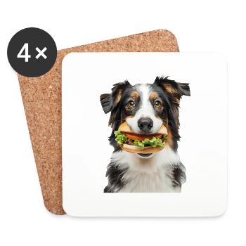 Australischer Schäferhund - Untersetzer (4er-Set) - Weiß - Vorne