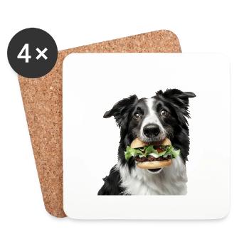 Border Collie - Untersetzer (4er-Set) - Weiß - Vorne