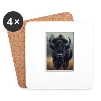 Bisons Bison - Coasters (set of 4) - white - Front