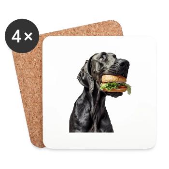 Great Dane - Coasters (set of 4) - white - Front