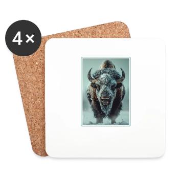 Bisons Bison - Coasters (set of 4) - white - Front
