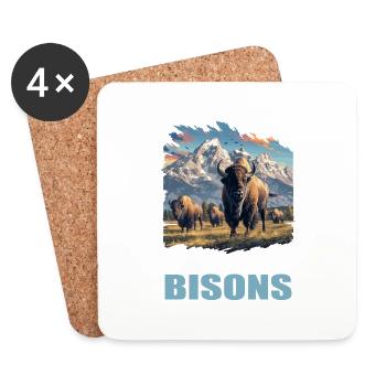 Bisons Bison - Untersetzer (4er-Set) - Weiß - Vorne