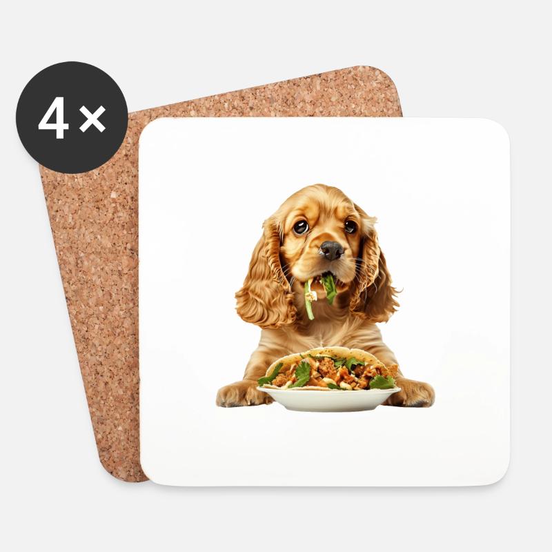 Cocker Spaniel - Untersetzer (4er-Set) - Weiß