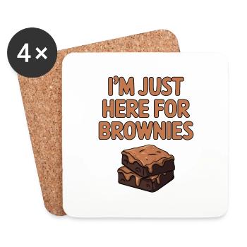 Brownies Saying Pastry Funny Brownie Gift - Coasters (set of 4) - white - Front