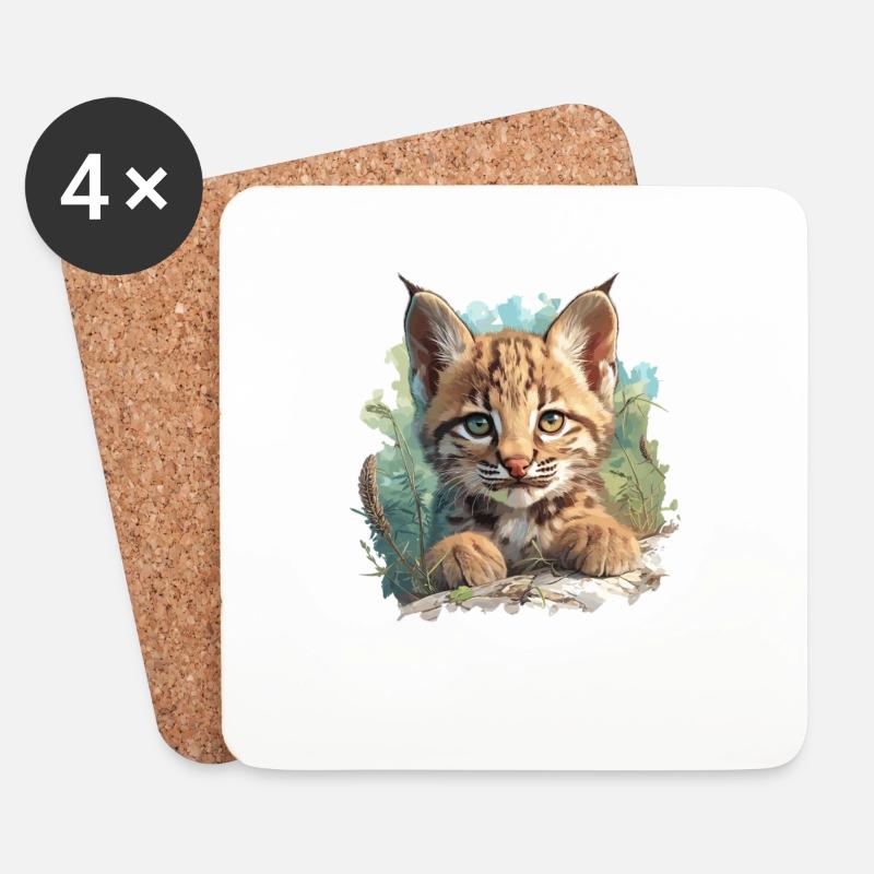 Bobcats Rotluchse Rotluchs Luchs - Untersetzer (4er-Set) - Weiß