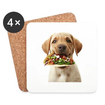 Labrador Retriever - Dessous de verre (lot de 4) - blanc - Devant