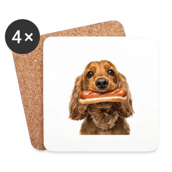 Cocker Spaniel - Dessous de verre (lot de 4) - blanc - Devant