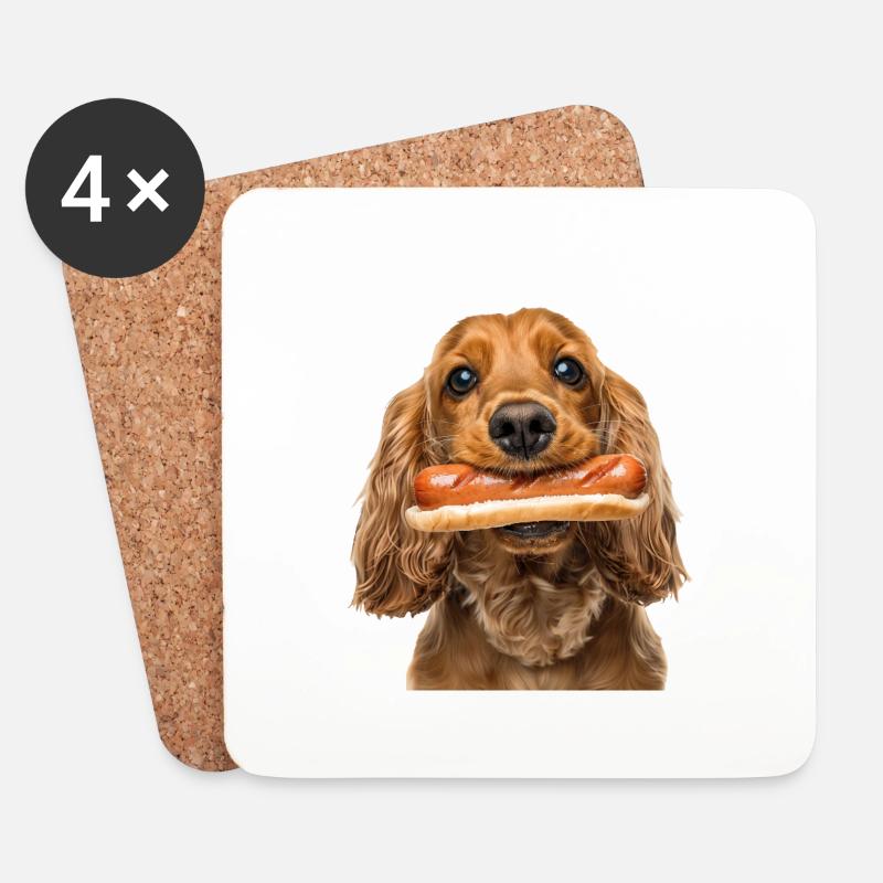 Cocker Spaniel - Untersetzer (4er-Set) - Weiß