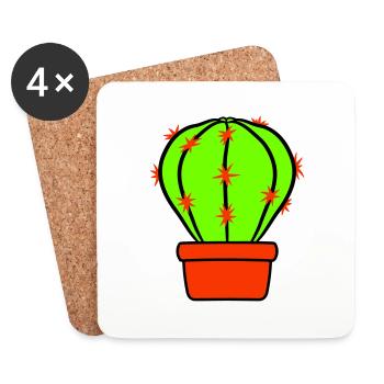 Cactus Plante Épineux Épineux Déserts Cactus - Dessous de verre (lot de 4) - blanc - Devant