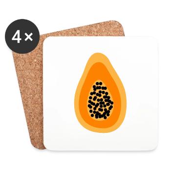 Papaya Verkleidung Obst Kostüm Melone Frucht - Untersetzer (4er-Set) - Weiß - Vorne
