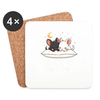 Offizielles Schlafshirt Chinchilla Paar - Untersetzer (4er-Set) - Weiß - Vorne