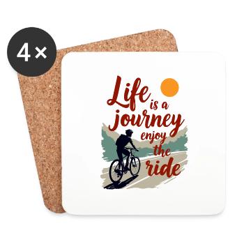TREND QUOTE REISE - Untersetzer (4er-Set) - Weiß - Vorne