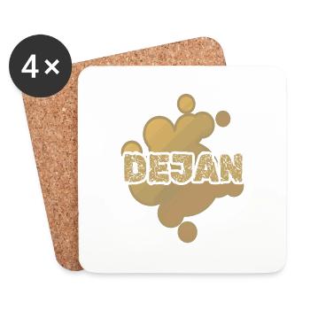Prénom Dejan - Dessous de verre (lot de 4) - blanc - Devant