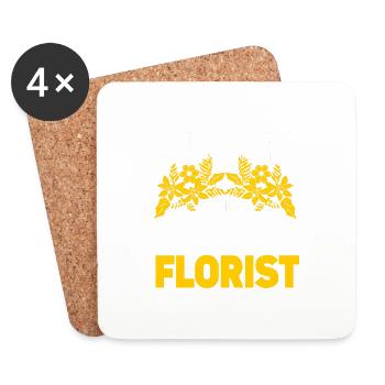 Fleuriste Fleur Florale Fleuristerie - Dessous de verre (lot de 4) - blanc - Devant