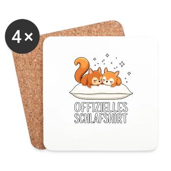 Chemise de nuit officielle Squirrel Pair - Dessous de verre (lot de 4) - blanc - Devant