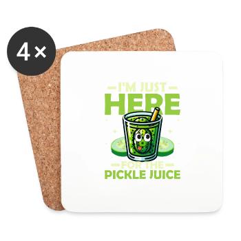 I'm Just Here For The Pickle Juice Pickle Vegan Cu - Coasters (set of 4) - white - Front