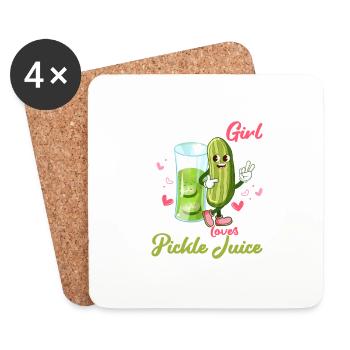 Just A Girl Who Loves Pickle Juice Fitness Vegan C - Untersetzer (4er-Set) - Weiß - Vorne