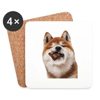 Akita - Dessous de verre (lot de 4) - blanc - Devant