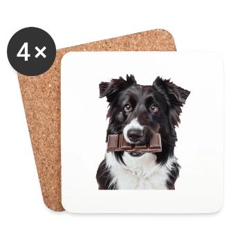 Border Collie - Coasters (set of 4) - white - Front