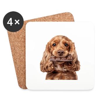 Cocker Spaniel - Dessous de verre (lot de 4) - blanc - Devant