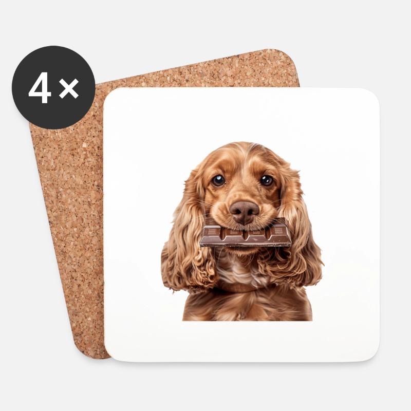 Cocker Spaniel - Untersetzer (4er-Set) - Weiß