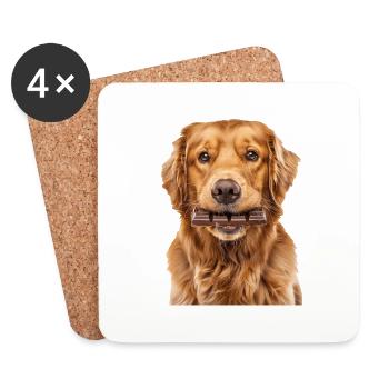 Golden Retriever - Untersetzer (4er-Set) - Weiß - Vorne