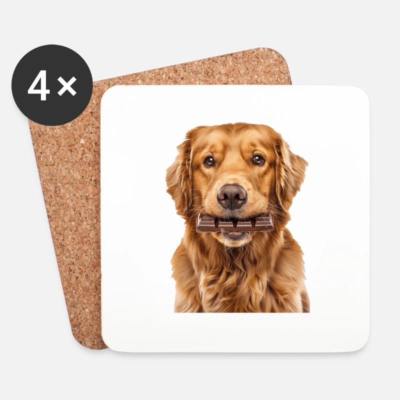 Golden Retriever - Untersetzer (4er-Set) - Weiß