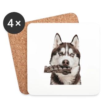 Siberian Husky - Coasters (set of 4) - white - Front