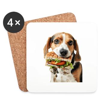 Beagle - Untersetzer (4er-Set) - Weiß - Vorne