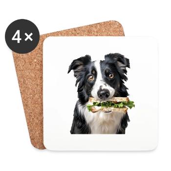 Border Collie - Untersetzer (4er-Set) - Weiß - Vorne