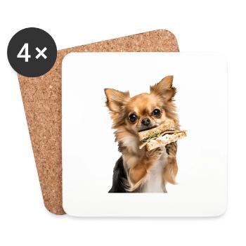 Chihuahua - Dessous de verre (lot de 4) - blanc - Devant