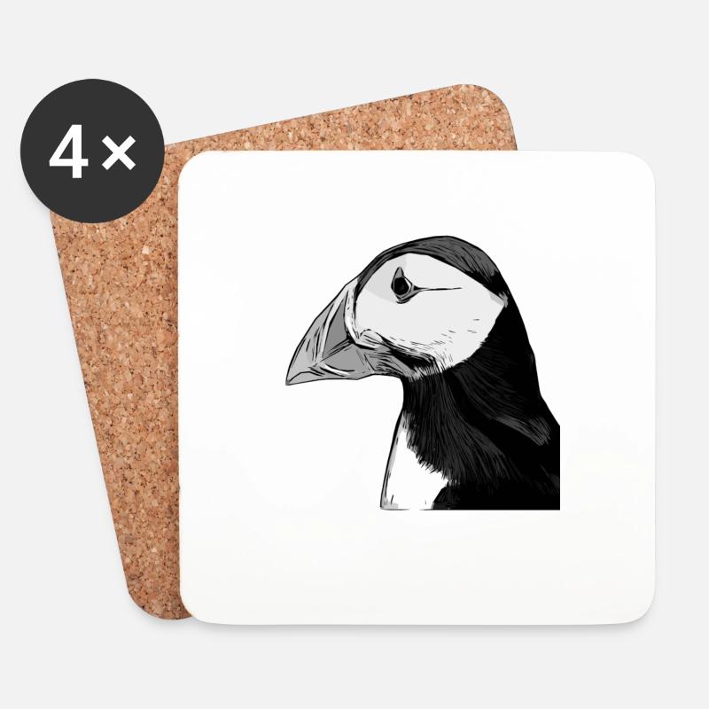 Papageientaucher - Puffin - Untersetzer (4er-Set) - Weiß