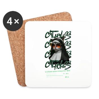 Cat-holics - Nature Vibes and Urban Style - Untersetzer (4er-Set) - Weiß - Vorne