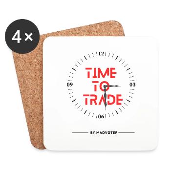 Time to Trade png - Untersetzer (4er-Set) - Weiß - Vorne