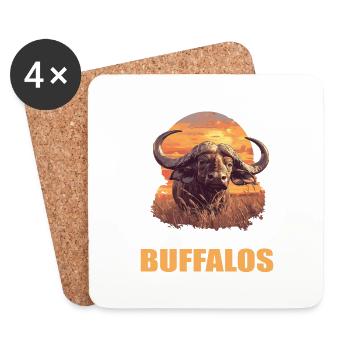 Buffalos Buffalo Büffel - Untersetzer (4er-Set) - Weiß - Vorne