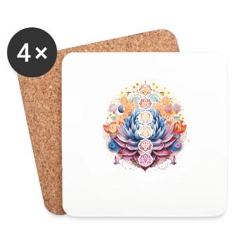 Namaste Illustration Eines Schönen, Detaillierten - Untersetzer (4er-Set) - Weiß - Vorne