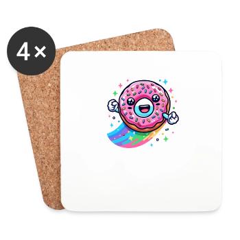 Donut Stop Believin' Cute Donut - Dessous de verre (lot de 4) - blanc - Devant