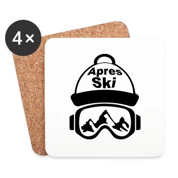 Skiing Ski motif for skiers Skiers - Coasters (set of 4) - white - Front