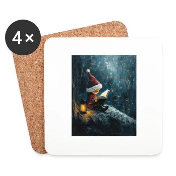 Noël Elfe Femmes Hommes Enfants Noël - Dessous de verre (lot de 4) - blanc - Devant