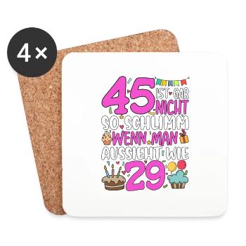 45 isn't so bad - Coasters (set of 4) - white - Front
