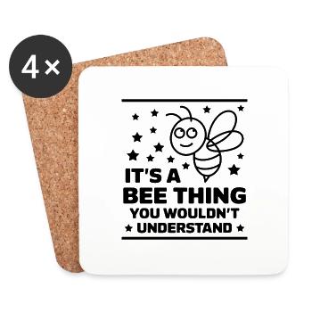 Bee Saying Beekeeper Bee Funny Bee Gift - Coasters (set of 4) - white - Front