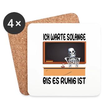 Ich warte solange bis es ruhig ist - Grundschule - Untersetzer (4er-Set) - Weiß - Vorne