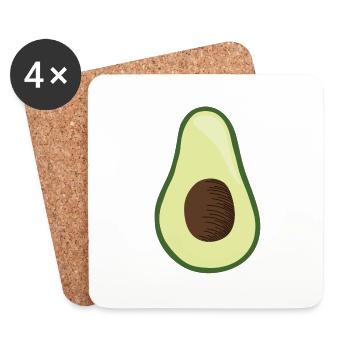 Avocado Kostüm Faschingskostüm Fasching Avocados - Untersetzer (4er-Set) - Weiß - Vorne